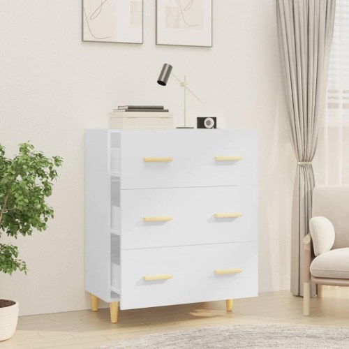 Skænk 70x34x90 cm konstrueret træ hvid højglans