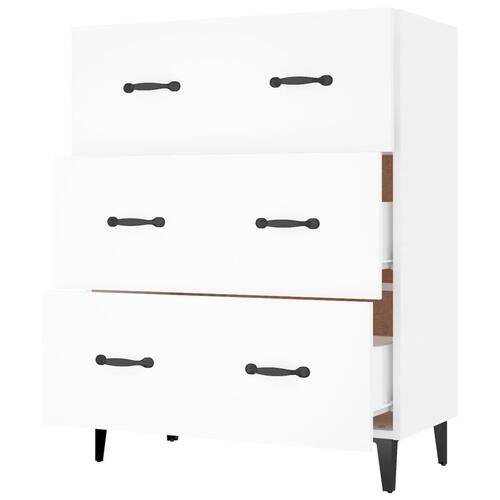 Skænk 69,5x34x90 cm konstrueret træ hvid
