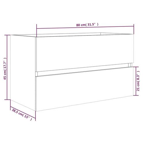 Badeværelsesskab 80x38,5x45 cm konstrueret træ røget egetræ