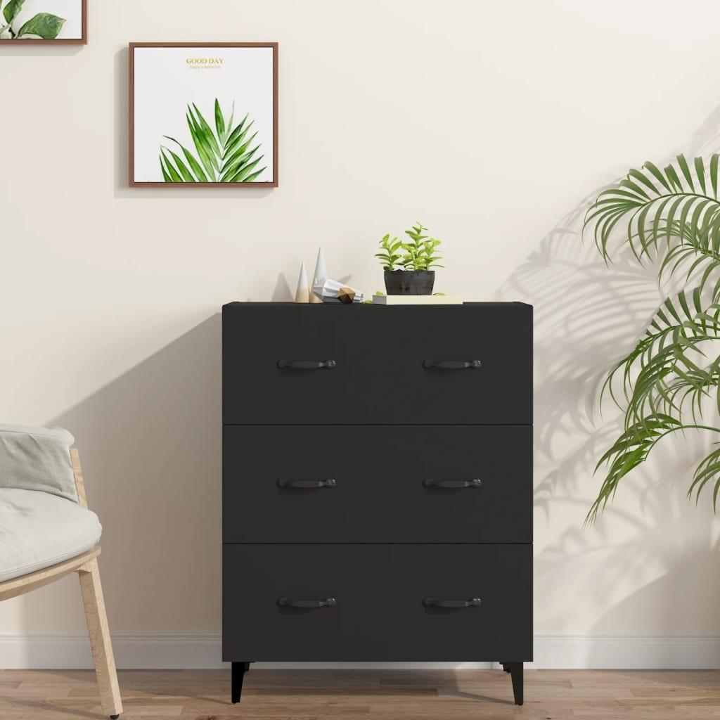 Skænk 69,5x34x90 cm konstrueret træ sort