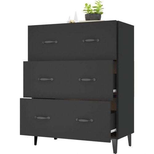 Skænk 69,5x34x90 cm konstrueret træ sort
