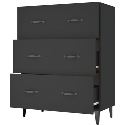 Skænk 69,5x34x90 cm konstrueret træ sort