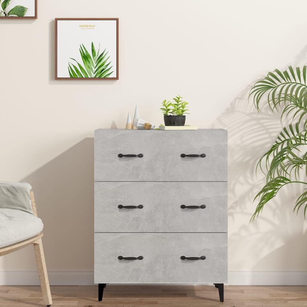 Skænk 69,5x34x90 cm konstrueret træ betongrå