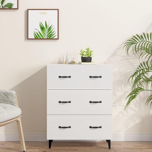 Skænk 69,5x34x90 cm konstrueret træ hvid højglans