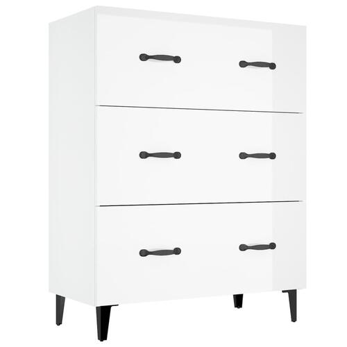 Skænk 69,5x34x90 cm konstrueret træ hvid højglans