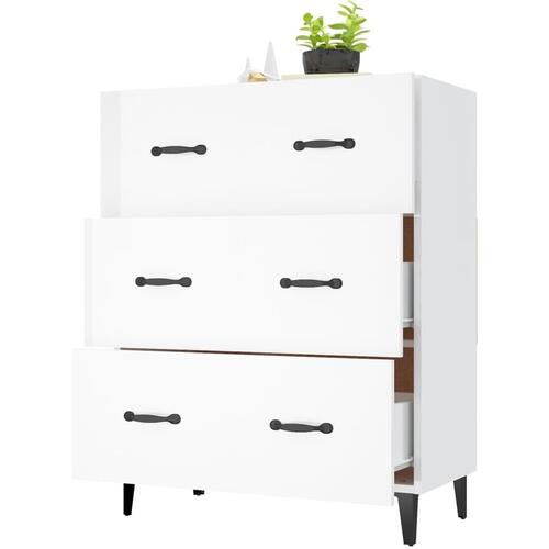 Skænk 69,5x34x90 cm konstrueret træ hvid højglans