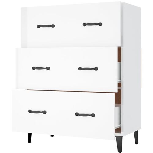 Skænk 69,5x34x90 cm konstrueret træ hvid højglans