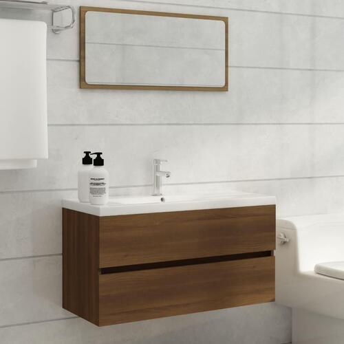 Underskab 90x38,5x45 cm konstrueret træ brun egetræ