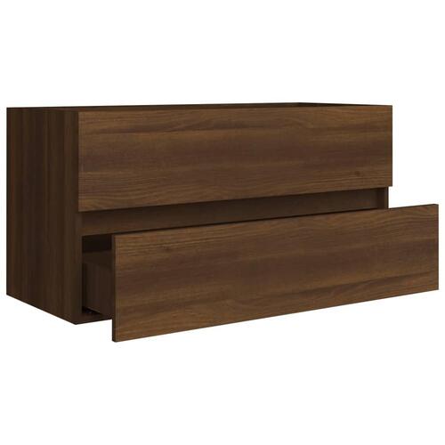 Underskab 90x38,5x45 cm konstrueret træ brun egetræ
