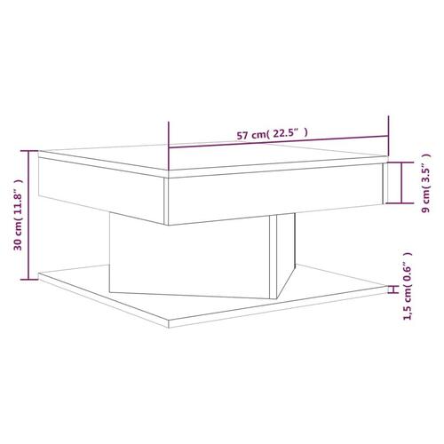 Sofabord 57x57x30 cm konstrueret træ grå sonoma-eg