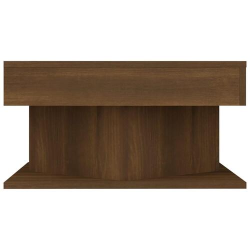 Sofabord 57x57x30 cm konstrueret træ brun egetræsfarve