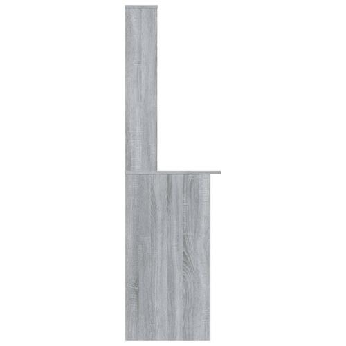 Skrivebord m. hylder 110x45x157cm konstrueret træ grå sonoma-eg