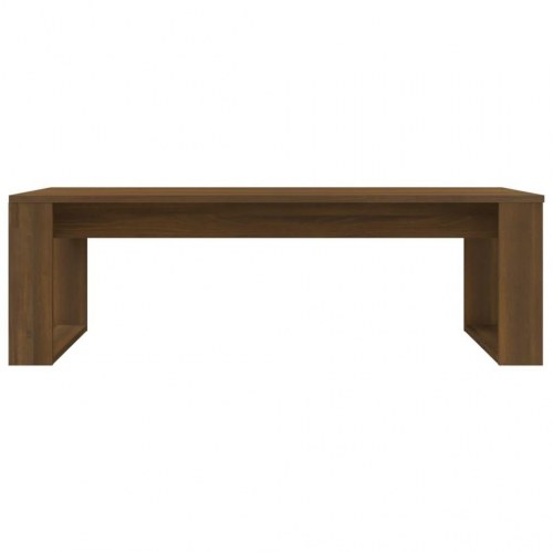Sofabord 110x50x35 cm konstrueret træ brun egetræsfarve