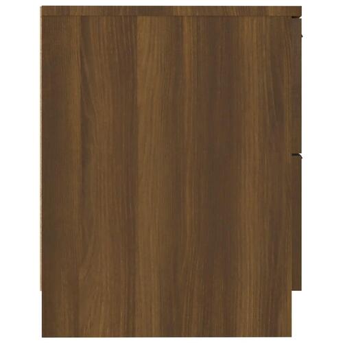 Sengebord konstrueret træ brun egetræsfarve