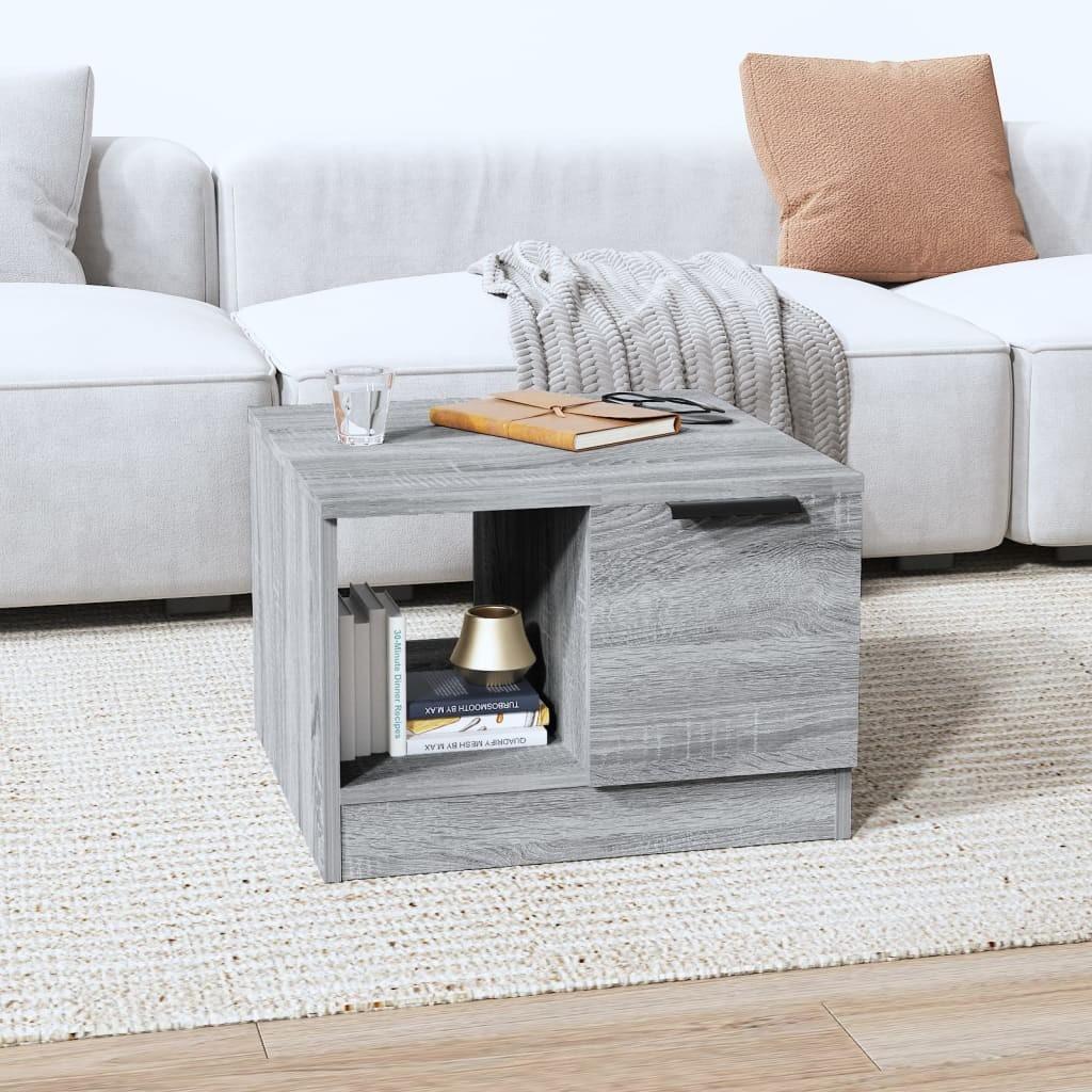 Sofabord 50x50x36 cm konstrueret træ grå sonoma-eg