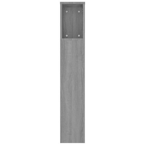 Sengegavl med opbevaring 180x18,5x104,5 cm grå sonoma-eg
