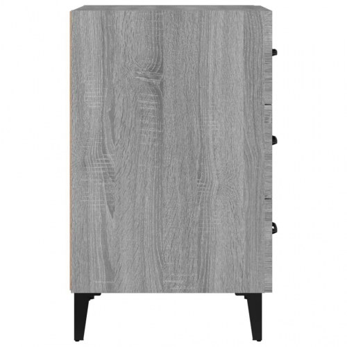 Sengebord 40×40×66 cm i konstrueret træ - grå sonoma-eg, 3 skuffer