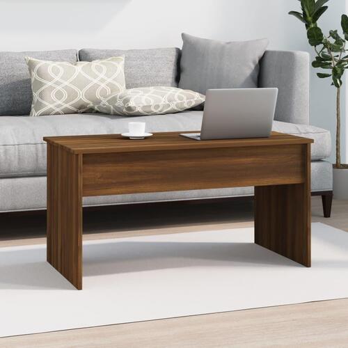 Sofabord 102x50,5x52,5 cm konstrueret træ brun egetræsfarve