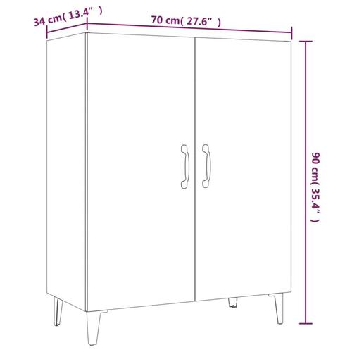 Skænk 70x34x90 cm konstrueret træ røget egetræsfarve