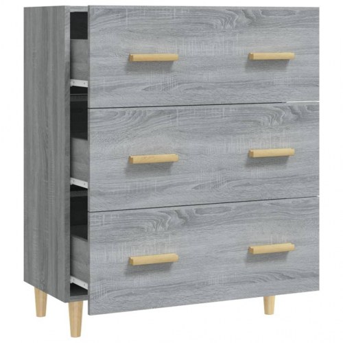Skænk med 3 skuffer 70 x 34 x 90 cm - grå sonoma-eg