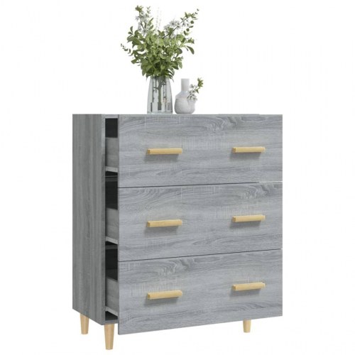 Skænk med 3 skuffer 70 x 34 x 90 cm - grå sonoma-eg