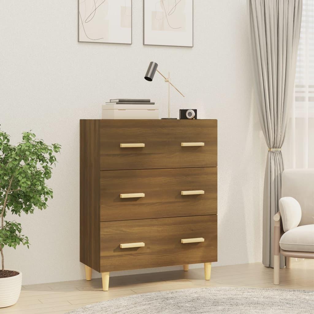 Skænk i konstrueret træ - 70 × 34 × 90 cm, brun egetræsfarve