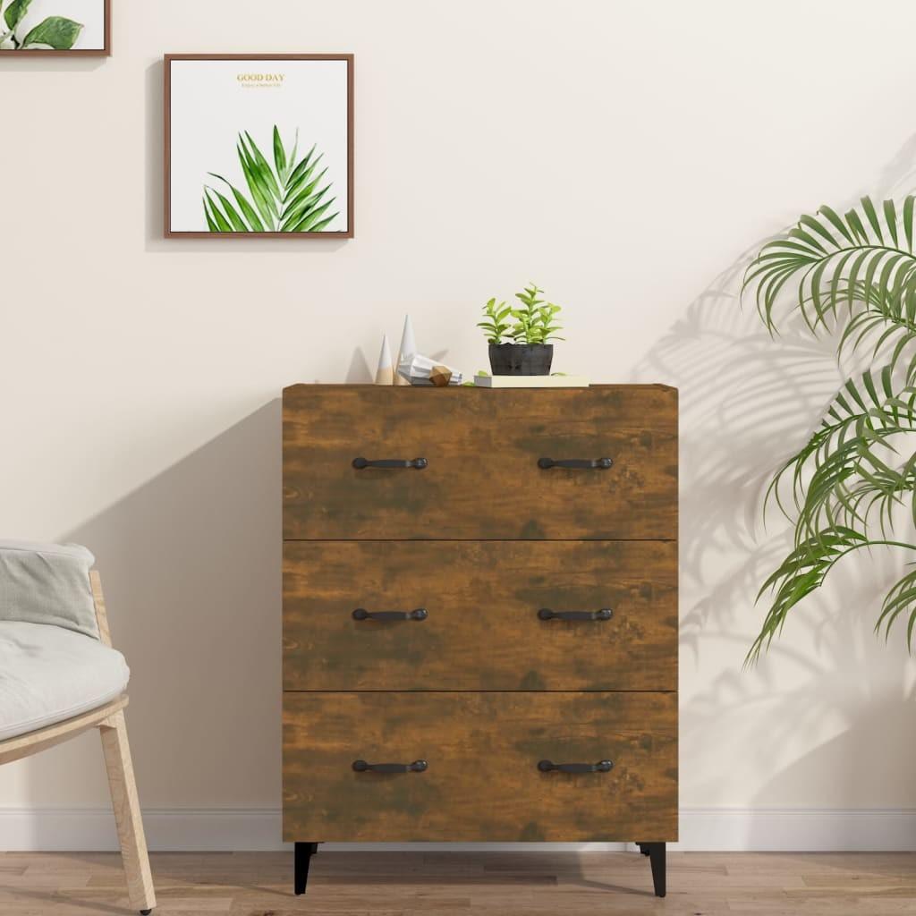 Skænk 69,5x34x90 cm konstrueret træ røget egetræsfarve