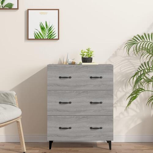 Skænk 69,5x34x90 cm konstrueret træ grå sonoma-eg