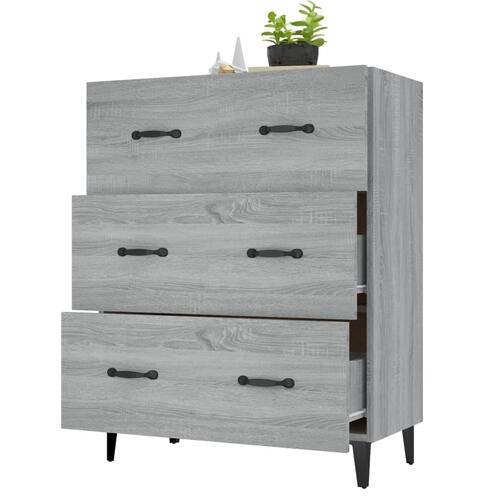 Skænk 69,5x34x90 cm konstrueret træ grå sonoma-eg