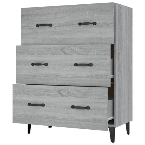 Skænk 69,5x34x90 cm konstrueret træ grå sonoma-eg