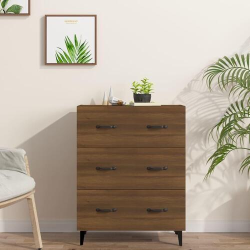 Skænk 69,5x34x90 cm konstrueret træ brun egetræsfarve