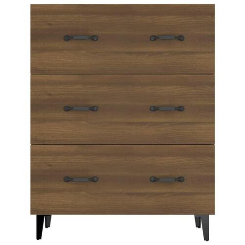 Skænk 69,5x34x90 cm konstrueret træ brun egetræsfarve