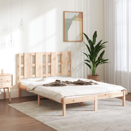 Sengeramme 135 x 190 cm i massivt fyrretræ