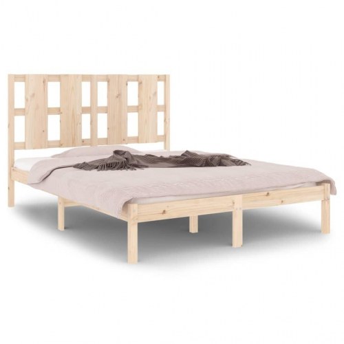 Sengeramme 135 x 190 cm i massivt fyrretræ
