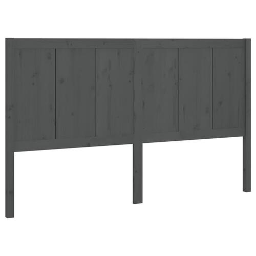 Sengegærde 205,5x4x100 cm massivt fyrretræ grå