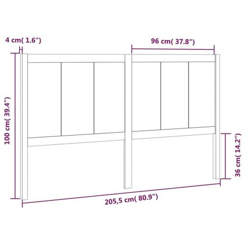 Sengegærde 205,5x4x100 cm massivt fyrretræ grå