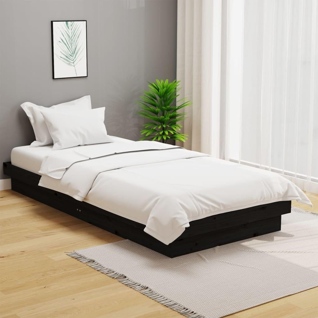 vidaXL sengeramme 100x200 cm massivt træ sort