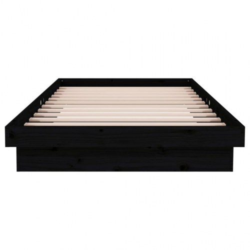 Sengeramme 100×200 cm i massivt fyrretræ - sort
