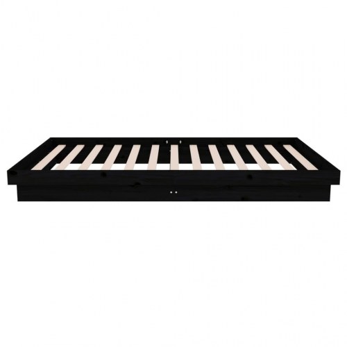 Sengeramme 100×200 cm i massivt fyrretræ - sort