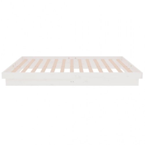Sengeramme 120x200 cm i massivt fyrretræ - hvid