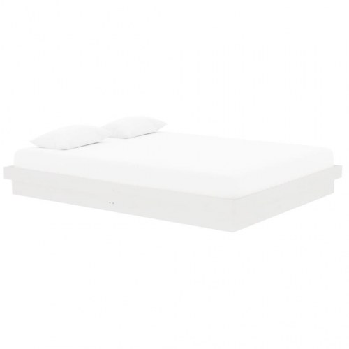 Sengeramme 150x200 cm - massivt fyrretræ, hvid King Size