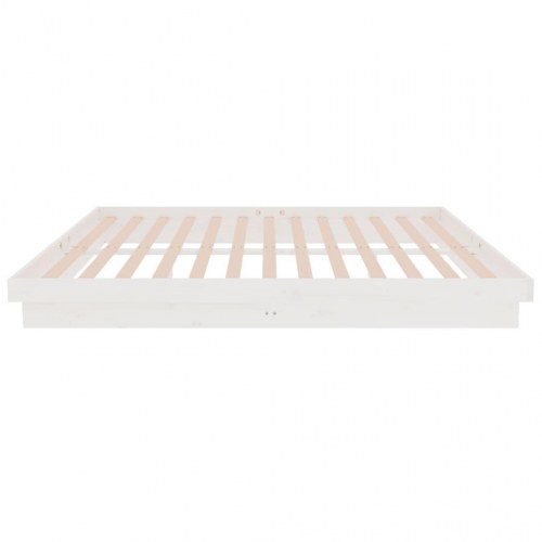 Sengeramme 150x200 cm - massivt fyrretræ, hvid King Size