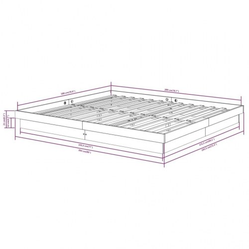 Sengeramme 180x200 cm massivt fyrretræ