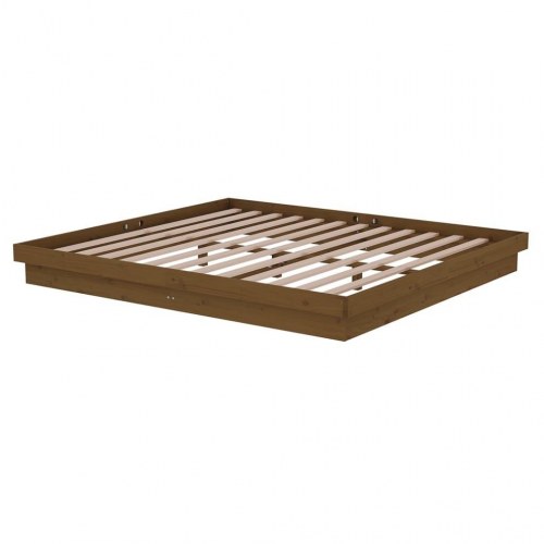 Sengestel 180x200 cm Super King massivt fyrretræ gyldenbrun