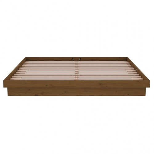 Sengestel 180x200 cm Super King massivt fyrretræ gyldenbrun