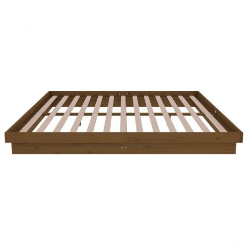 Sengestel 180x200 cm Super King massivt fyrretræ gyldenbrun