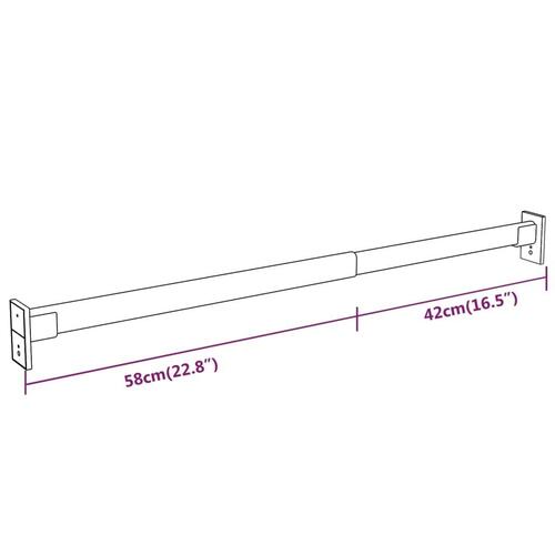 Bøjlestænger 2 stk. 58-100 cm sølvfarvet
