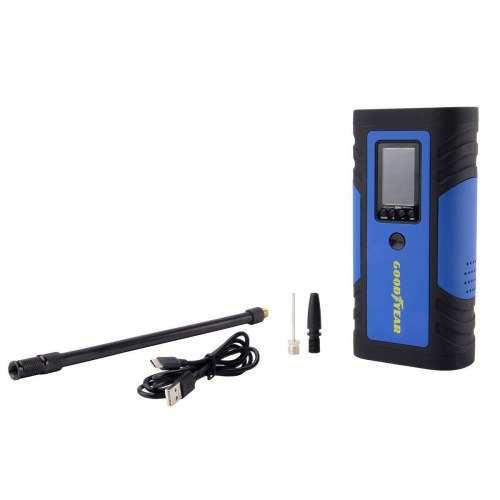 Goodyear bærbar luftkompressor med LED, 2600 mAh, 150 PSI, 7,4 V