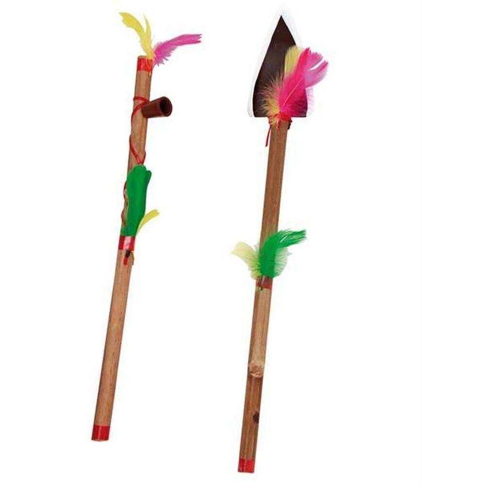 Kostumetilbehør - Amerikansk indisk sæt, 48 cm, 2 dele