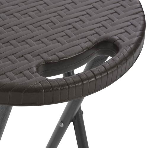Foldbare barstole 2 stk. HDPE og stål brun rattanlook